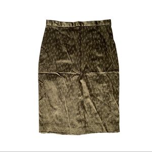 Vintage Jacquard Satin Pencil Skirt